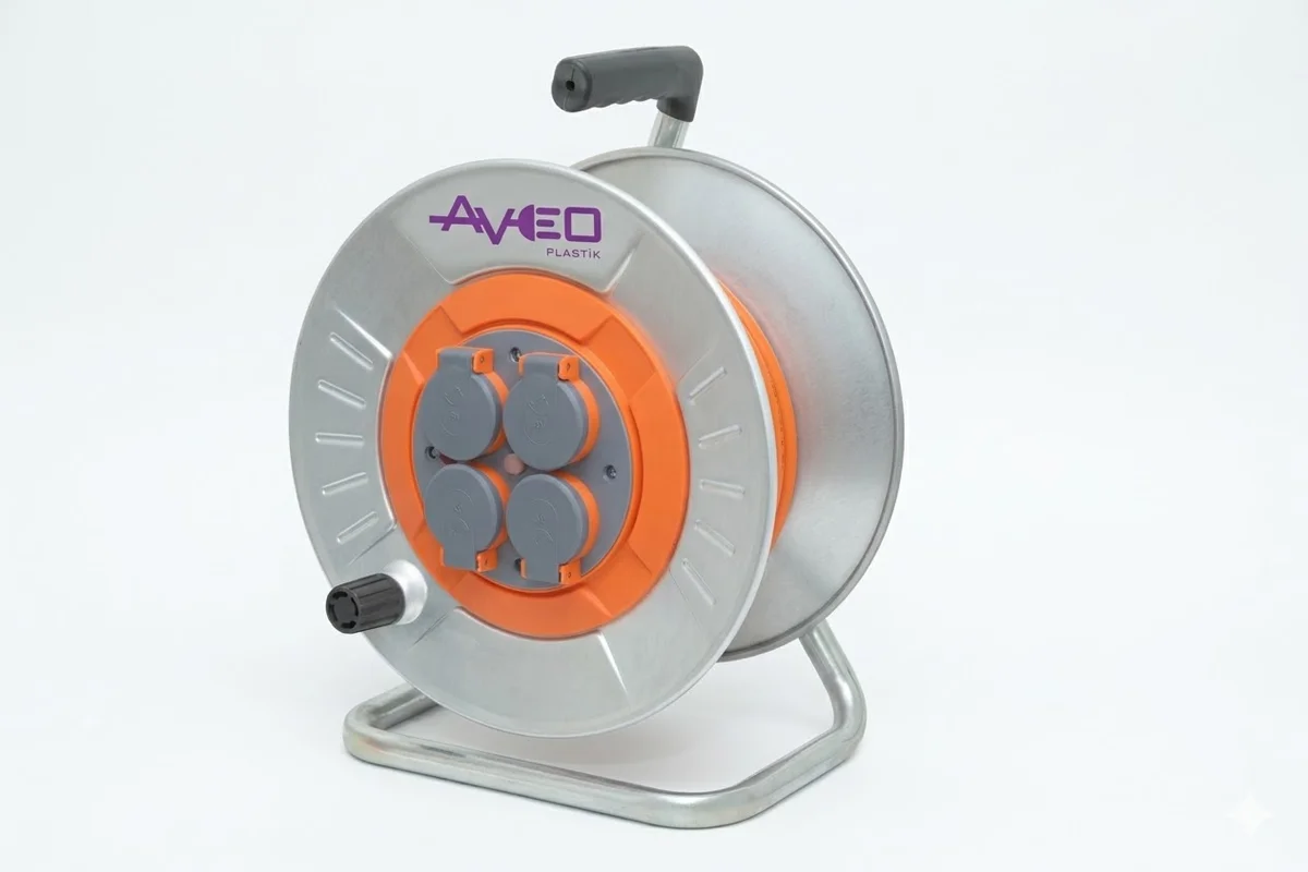 Aveo Plastik 50Mt IP44 Metal Boş Kablo Makarası